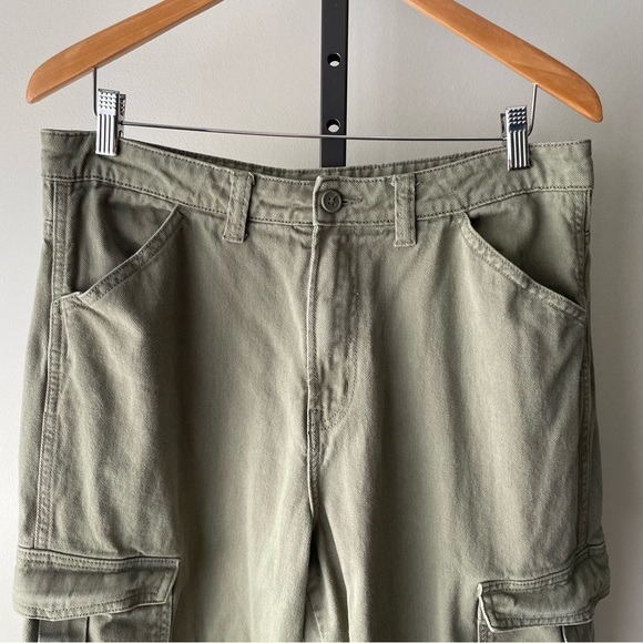 H&M Baggy Cargo Pants High Rise Green Size 10 - Picture 6 of 7
